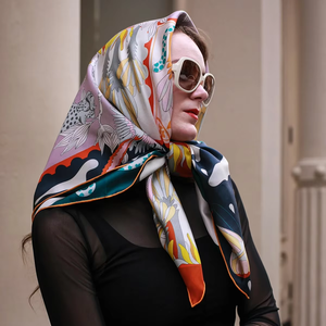 Luxury Custom Satin Printed <b>Scarf</b> Fabric With Branding Label OEM ODM Service For Promotion Advertising And Marketing - Product Image 1