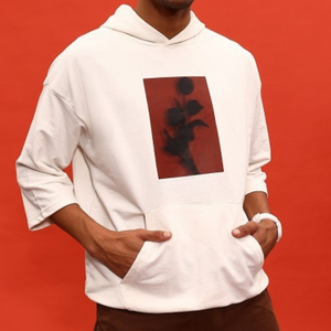 เสื้อสเวตเตอร์ผู้ชายผ้าฝ้ายแบบสวมหัวคอกลมแบบเรียบ - Product Image 5