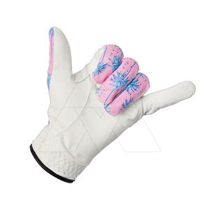 Guantes de golf impresos por sublimación para mano izquierda y derecha Guantes de golf de piel de oveja de diseño único - Product Image 2