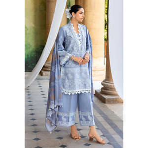 Traje de 3 Piezas para Mujer con Bordado de Zari y Lentejuelas, con Dupatta Estampada DN-52037 - Product Image 3