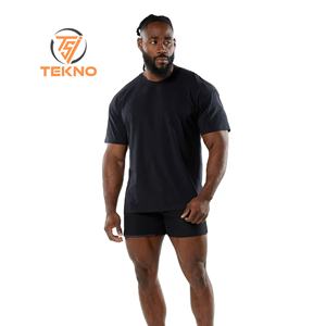 Camiseta de algodón 100% para hombre con hombros descubiertos y cuello redondo de gran tamaño de alta calidad, estampado personalizado, estilo cuadrado liso, longitud larga, Parte delantera en blanco - Product Image 1