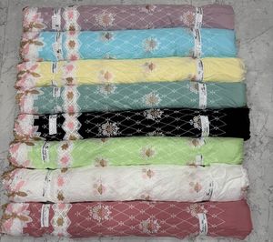 Textile Raw Material New Updated Jacquard Applique Imported Lace Silk Fabric from Indian Supplier - Product Image 2