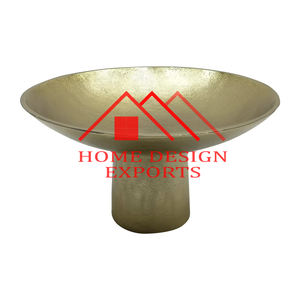 Cuenco de frutas de aluminio con Pedestal de Venta caliente, cuenco de frutas con Pedestal de oro antiguo de Metal de alta calidad para decoración de centros de mesa - Product Image 1