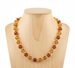 สร้อยคอลูกปัดชุบทองคำขาวแบบทิเบต ขนาด 18 นิ้ว สำหรับทุกเพศ  เครื่องประดับแฟชั่นทันสมัย ลูกปัดหิน ของขวัญสำหรับผู้หญิง - Product Image 3