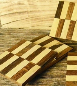 Ensemble fait main en résine de noyer naturel incrustation sous-verres Unique bambou boisson sous-verre pour la maison cuisine thé Table basse décor pour cadeaux - Product Image 3