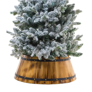 การออกแบบใหม่ที่ทําด้วยมือไม้บาร์เรลปลอกคอต้นคริสต์มาสกระโปรงปาร์ตี้ชนบทตกแต่งบ้านราคาดีจากเวียดนาม - Product Image 1