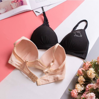 Sujetador Sexy Sin Costuras Push-Up de Encaje Gótico con Botones y Patrón Bordado Tallas Grandes para Mujer Crop Top Acolchado Lencería