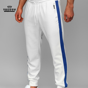 OEM personalizado blanco algodón estampado corte crudo dobladillo borde chándales pantalón para hombres XL alta calidad Jogger Set para la temporada de invierno con el logotipo - Product Image 6