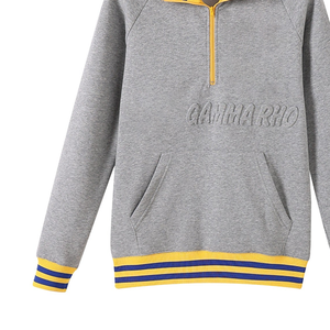 Sgrho เสื้อสเวตเตอร์มีซิปปิดสำหรับทั้งชายและหญิงผ้าแชมเบรย์ฟอกฤดูหนาวโลโก้ปักและกระเป๋าจิงโจ้ป้ายยี่ห้อส่วนตัว - Product Image 5