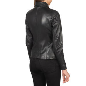 Chaqueta de motorista de cuero genuino personalizada para Mujer | Ropa de abrigo elegante ajustada para Mujer | Fábrica de proveedores al por mayor OEM ODM - Product Image 6