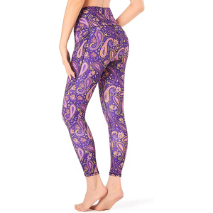 Leggings de yoga fitness taille haute pour femmes, leggings imprimés sublimés avec logo à la taille, leggings pour femmes, nouveau style - Product Image 3