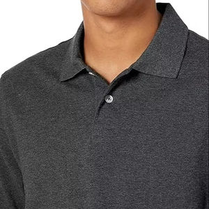 Camiseta de manga corta de rendimiento para hombre, Polo de secado rápido, 100% poliéster, patrón 3D sólido, tejido de punto cómodo - Product Image 1