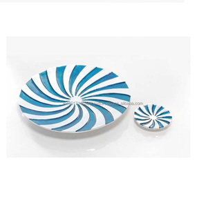 Bandeja decorativa brillante con colores, decoración de vajilla con diseño de Metal, almacenamiento de frutas con acabado múltiple - Product Image 2