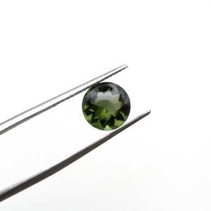 Moldavite แท้ Buff Top ตัดกลมหลวมอัญมณีขนาดสอบเทียบของแท้สําหรับเครื่องประดับใช้ในราคาไม่แพงจํานวนมาก - Product Image 5