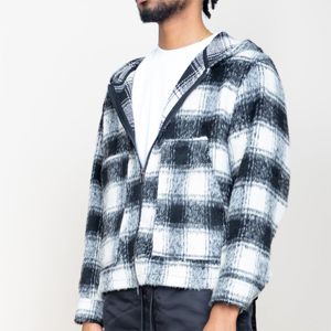 Vêtements décontracté Streetwear hommes kaki bleu clair laine vestes manteaux classique col montant Bomber printemps automne veste - Product Image 4