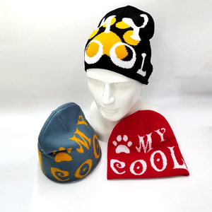 Wholesale Custom Own Design Pattern <b>Beanie</b> 100% Acrylic Jacquard Knit <b>Men</b> <b>Beanie</b> <b>Hat</b> Handmade - Product Image 1