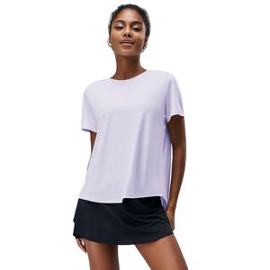 Camiseta ajustada para mujer, color personalizado, manga corta, ropa deportiva para gimnasio, secado rápido, camisetas ecológicas - Product Image 5