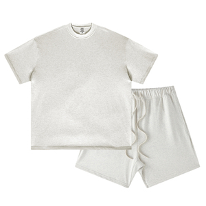 Conjunto de Camisetas y Pantalones Cortos Deportivos Vintage Desgastados con Efecto Descolorido por el Sol, Talla Grande, con Estampado de Silicona Personalizado para Hombre, 2026 - Product Image 3