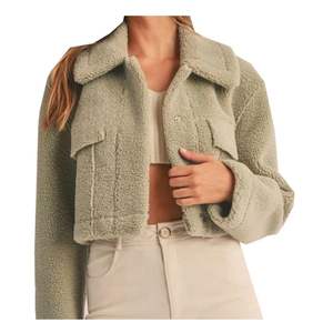 2025 Best Selling Custom Color <b>Women's</b> Sherpa jacket Warm Shearling Fleece Jacket Casual Oversized <b>Teddy</b> Coat - Product Image 5
