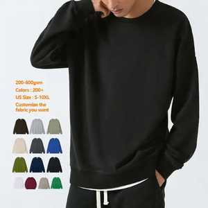 เสื้อสเวตเชิ้ตคอกลมคอกลมสำหรับผู้ชายเสื้อมีฮู้ดโอเวอร์ไซส์ผ้าคอตตอน3D นูนโลโก้ตามสั่ง - Product Image 2