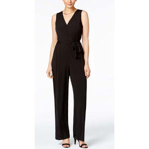 Tuta Nera da Donna NY Collection a Gamba Larga con Cintura a Fascia Alta e Stampa Fantasia Fitness, Taglie dalla XS alla L, Ideale per l'Estate - Product Image 1