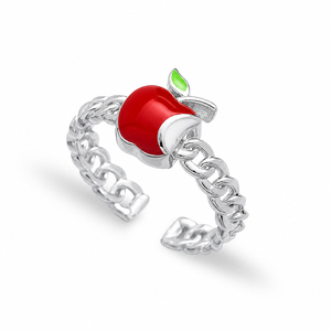 Red Apple Design <b>Adjustable</b> <b>Ring</b> Shape Wholesale Handcrafted Turkish 925 Silver Sterling Jewelry - Product Image 2