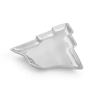 Vente chaude À La Main Designer Plateau Forme Personnalisée En Aluminium Nickelé Plateau De Service Conception Simple Art Déco Mariages - Product Image 3