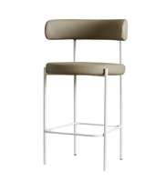 Tabouret de bar haut de style moderne, élégant, en tissu avec dossier haut et pieds en métal pour hôtel et bar