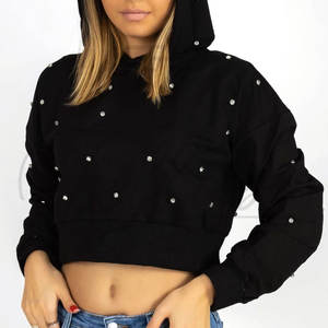 Sweat à capuche pour femme de haute qualité, nouveau style, avec strass, respirant, logo frontal, pour l'automne et l'entraînement - Product Image 5
