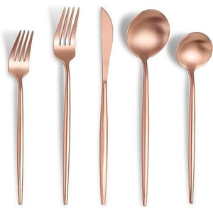 Vajilla personalizada de acero inoxidable, juego de cubiertos chapados en oro PARA CENA DE fiesta - Product Image 2