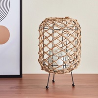 Lanterne à bougie portable en verre et fer forgé TIJARAT, faite à la main, avec découpe et impression personnalisées, logo sur mesure, design côtier, décoration d'intérieur