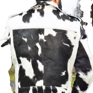 แจ็กเก็ตหนังวัวอินเทรนด์สำหรับผู้ชายแจ็กเก็ตหนังวัวย้อมสีล้วนพร้อมซิปปิดสำหรับฤดูหนาว - Product Image 2