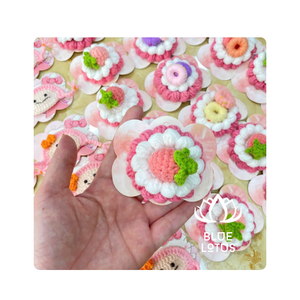 Pinza de Pelo de Lana de Ganchillo, Pinza de Pelo con Flor Tejida para Niñas y Bebés 2025 - Product Image 1