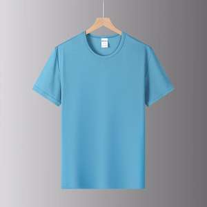 เสื้อยืดผ้าฝ้าย100% สำหรับผู้ชายเสื้อยืดคอกลมสีฟ้าทรงโอเวอร์ไซส์สำหรับผู้ชาย - Product Image 5