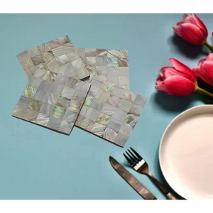 Meilleure qualité nacre caboteur forme carrée vaisselle de Table tasse tapis sous-verres Table à manger accessoires fournitures - Product Image 4