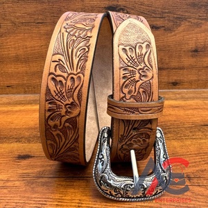 Luxury Fashion Styles Famous Brand Designer Hand <b>Tooled</b> <b>Leather</b> <b>Belt</b> for Men & Women Customization Adjustable Cow <b>Leather</b> <b>Belts</b> - Product Image 1