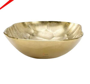 Tazón de servicio de tuerca de aluminio y metal con acabado dorado de alta venta para restaurante y bar de hotel - Product Image 3