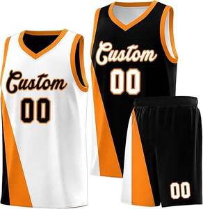 Ensemble uniforme de maillot de basket-ball de club d'équipe de conception de sublimation réversible personnalisée pour adultes vente en gros de conception vierge avec logo porter - Product Image 3