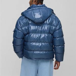 Article très vendu pour hommes, col montant avec capuche amovible, vêtements décontractés d'hiver avec logo imprimé DTF, veste bouffante pour hommes à fermeture éclair - Product Image 6