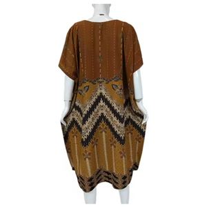 ชุดนอนผ้าเรยอนแบบลำลองสำหรับผู้หญิงชุดคอวีและยาวถึงเข่าเอวยางยืดสำหรับชีวิตประจำวันสำหรับฤดูร้อน - Product Image 2