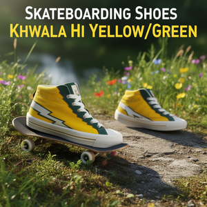 รองเท้าสเก็ตบอร์ด Khwela Hi สีเหลือง/เขียว - Product Image 3