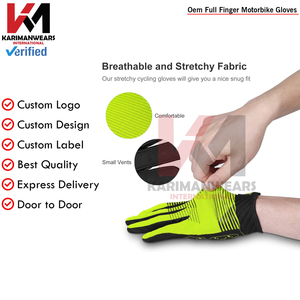 Guantes Profesionales de Motociclismo de Carreras, Antideslizantes, con Alto Agarre, Protección de Nudillos, Dedos Completos, Unisex - Product Image 3