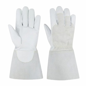 Gants de soudage en cuir pleine fleur, manchette longue, haute qualité, en peau de chèvre, pour soudage TIG, cuir souple et durable, 15 cm, gants de soudage personnalisés - Product Image 1