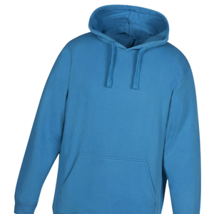 Sweat-shirt à capuche unisexe en coton molletonné bleu uni, sweat-shirt à capuche décontracté d'hiver, streetwear, coupe régulière, vente en gros, approvisionnement en vrac - Product Image 2