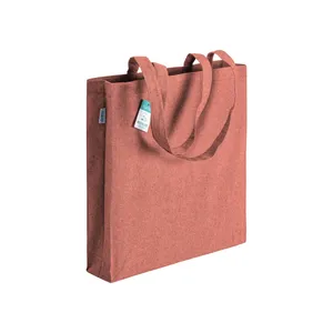 Borse Promozionali Ecologiche in Cotone Riciclato con Soffietto per lo Shopping - Product Image 3