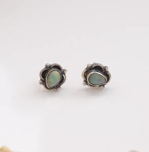 925 Plata estampada mejor calidad diseñador joyería 925 plata esterlina sólida hecha a mano piedras preciosas ópalo Spinner Stud pendientes - Product Image 4