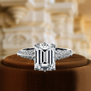 Anillo de boda de compromiso con forma de paz de diamante cultivado en laboratorio de 1 quilate clásico 3D medio pavé IGI certificado E/VS1 claridad fiesta cristianos - Product Image 3