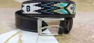 High Quality Custom Made Genuine <b>Western</b> Leather Beaded <b>Belt</b> Party Style Best Quality Exported From India - Product Image 3