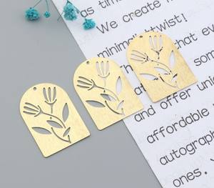 เครื่องประดับชุบทองที่สวยงามชิ้นส่วนเครื่องประดับทองเหลืองประดับลวดลายดอกไม้ลวดลายเป็นเส้นสำหรับตกแต่ง - Product Image 1