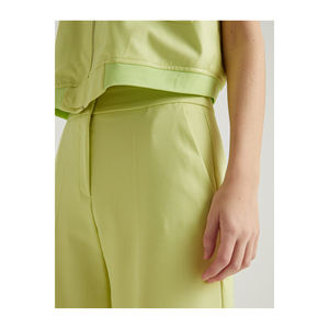 Pantalones de Mujer Estilo Urbano, Acampanados, Transpirables, de Spandex/Algodón, Tejido PU Teñido en Hilo, Corte Regular - Product Image 5